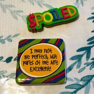 Spoiled & Inspirational Quote Magnet Set - Bright Green, Yellow, Blue